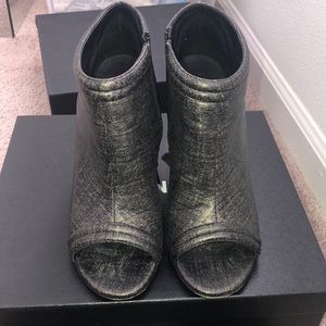 Chanel open toe booties
